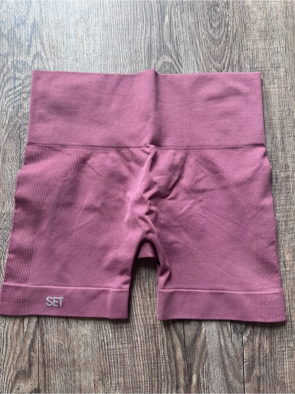 SET ACTIVE Seamless High-Waist Workout Shorts in Dusty Rose